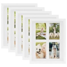Vidaxl 3D foto okvirji 5 kosov beli 28x35 cm za 4x(10x15 cm) slike