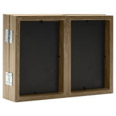Greatstore Tridelni fotografski okvir, svetlo rjava barva, 22x15 cm+2x(10x15 cm)