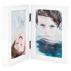 shumee vidaXL Dvodelni foto okvir bel 2x(21x29,7 cm)