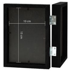 Greatstore Dvodelni okvir za fotografije, črn, 2 x (10x15 cm)