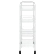 shumee 4-nadstropni kuhinjski voziček bel 46x26x85 cm železo