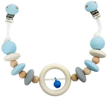 Hess obešalnik za voziček Natural z modrim zvoncem