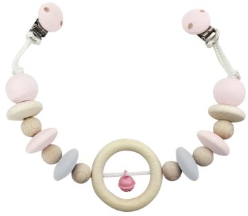 Hess obešalnik za voziček naravni z rožnatim zvoncem