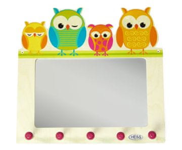 Hess Obešalnik z družino sov z ogledalom