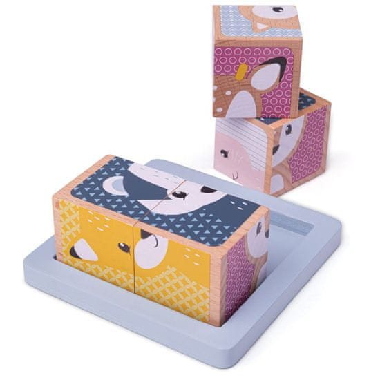 Bigjigs Toys Bigjigs Baby Woodland lesene kocke