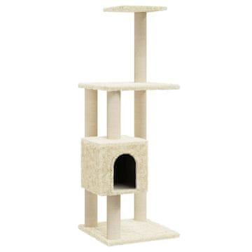 Vidaxl Mačje drevo s praskalniki iz sisala krem 104 cm