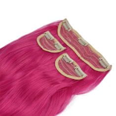 Vipbejba Sintetični clip-on lasni podaljški na 3 zavese, skodrani, izredno roza C7