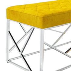 Vidaxl Klop 97 cm gorčično rumeno žametno blago in nerjaveče jeklo