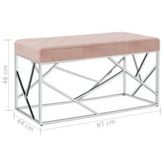 Vidaxl Klop 97 cm roza žametno blago in nerjaveče jeklo