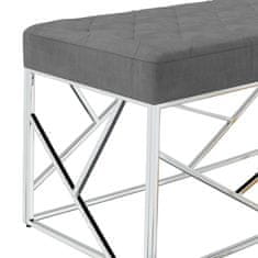 Vidaxl Klop 97 cm temno sivo žametno blago in nerjaveče jeklo