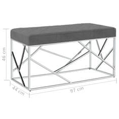 Vidaxl Klop 97 cm temno sivo žametno blago in nerjaveče jeklo