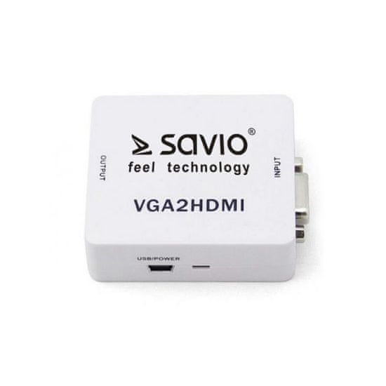 SAVIO Pretvornik VGA v HDMI Full HD 1080p 60Hz