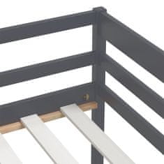 Vidaxl Posteljni okvir temno siv iz trdne borovine 90x200 cm