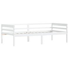 Vidaxl Posteljni okvir bel iz trdne borovine 90x200 cm