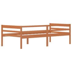 Vidaxl Posteljni okvir medeno rjav iz trdne borovine 90x200 cm
