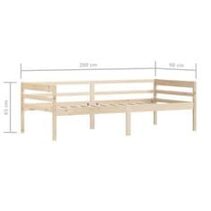 Vidaxl Posteljni okvir iz trdne borovine 90x200 cm