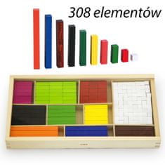 Viga Toys Izobraževalne lesene palice Matematične kocke Cuisenaire