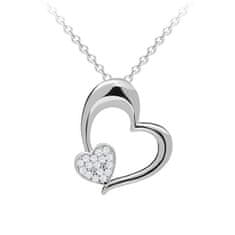 Preciosa Romantična srebrna ogrlica Tender Heart s kubičnim cirkonijem Preciosa 5334 00