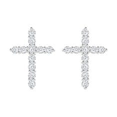 Preciosa Dizajnerski srebrni Tender Cross uhani s kubičnim cirkonijem Preciosa 5333 00