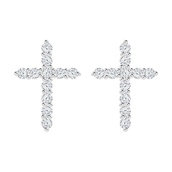 Preciosa Dizajnerski srebrni Tender Cross uhani s kubičnim cirkonijem Preciosa 5333 00