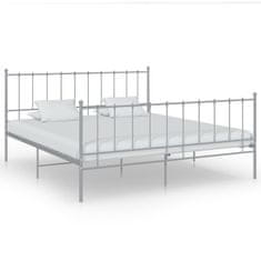 Vidaxl Posteljni okvir siv kovinski 200x200 cm