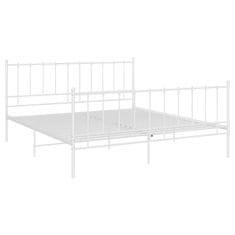 Vidaxl Posteljni okvir bel kovinski 200x200 cm