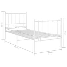 Vidaxl Posteljni okvir bel kovinski 100x200 cm