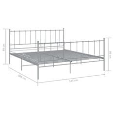 Vidaxl Posteljni okvir siv kovinski 140x200 cm