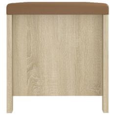 Vidaxl Škatla z blazino sonoma hrast 105x40x45 cm iverna plošča