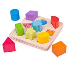 Bigjigs Toys Bigjigs Baby Lesene kocke oblike in barve