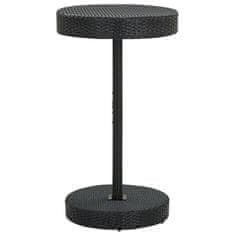 Vidaxl Vrtna miza črna 60,5x106 cm poli ratan