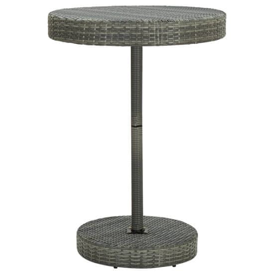 Vidaxl Vrtna miza siva 75,5x106 cm poli ratan