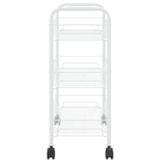 Greatstore 3-nadstropni kuhinjski voziček bel 46x26x64 cm železo