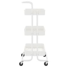 shumee 3-nadstropni kuhinjski voziček bel 42x25x83,5 cm železo in ABS