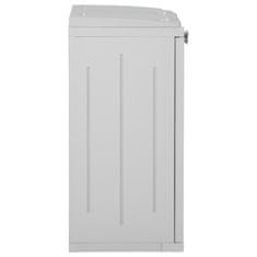 Vidaxl Koš za smeti z 2 vrati svetlo siv 65x45x88 cm PP
