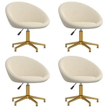 Vidaxl Jedilni stoli 4 kosi krem žamet