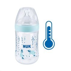 Nuk Otroška steklenička Nature Sense z nadzorom temperature 260 ml, modra