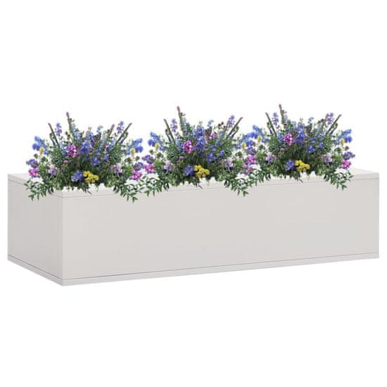 Vidaxl Pisarniško cvetlično korito svetlo sivo 90x40x23 cm jeklo