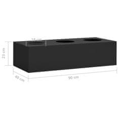 Vidaxl Omara s cvetličnim koritom antracitna 90x40x113 cm jeklo