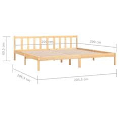 Vidaxl Posteljni okvir iz trdne borovine 200x200 cm