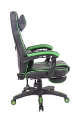 BHM Germany Heat gaming stol, črna / zelena