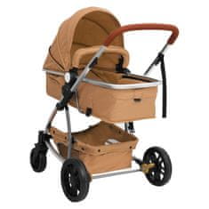 Vidaxl Otroški voziček 2 v 1 taupe aluminij