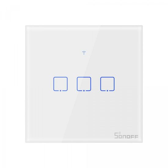 Sonoff T0EU3C-TX pametno stensko stikalo, Wi-Fi, trojno