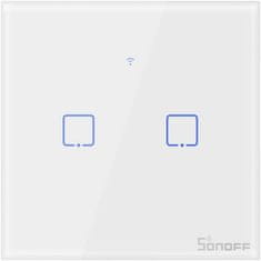 Sonoff T1EU2C-TX pametno stensko stikalo, Wi-Fi + RF4336202892, dvojno