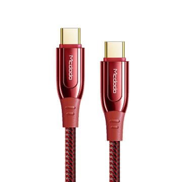 Mcdodo MCDODO FROST KABEL USB TYPE C PD 2.0 QC 4.0 5A 100W 1.2M RDEČI CA-8121
