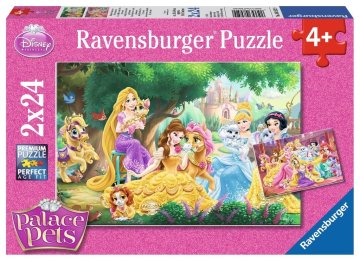 Ravensburger Puzzle Disneyjeve princeske in njihovi ljubljenčki 2x24 kosov