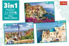 Trefl Puzzle Italija, Španija, Grčija 3x1000 kosov