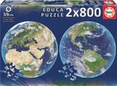 Educa Okrogla sestavljanka Planet Zemlja 2x800 kosov