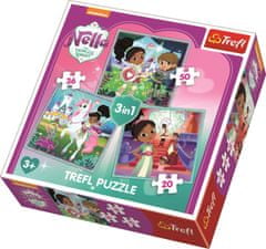 Trefl Puzzle Nella, princesa vitezov in njen svet 3 v 1 (20,36,50 kosov)