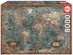 Educa Puzzle Zgodovinski zemljevid sveta 8000 kosov